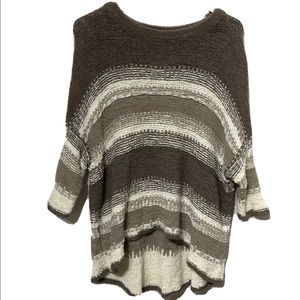 Aerie Hi Low Knit Oversized sweater XS Beige Taupe